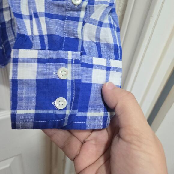 J.Crew Blue Plaid Perfect Shirt Women’s Size 8 NWT - Picture 6 of 10